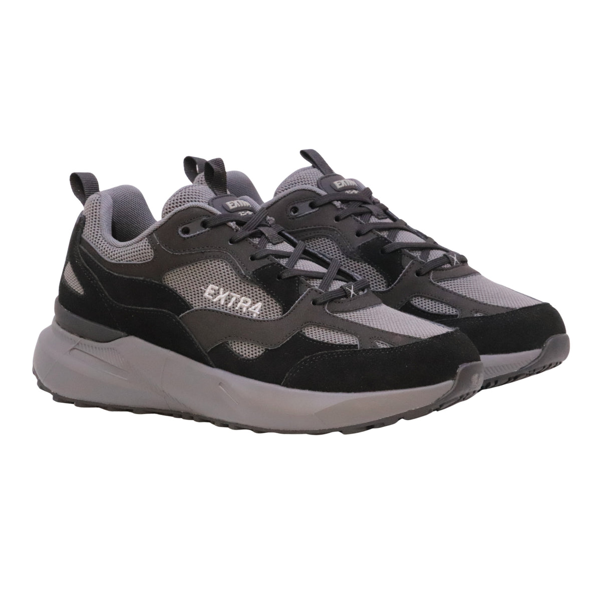 EXTR4 Kaizen 5.05 2202044 sneaker uomo nera e  grigia in camoscio e tessuto tecnico 