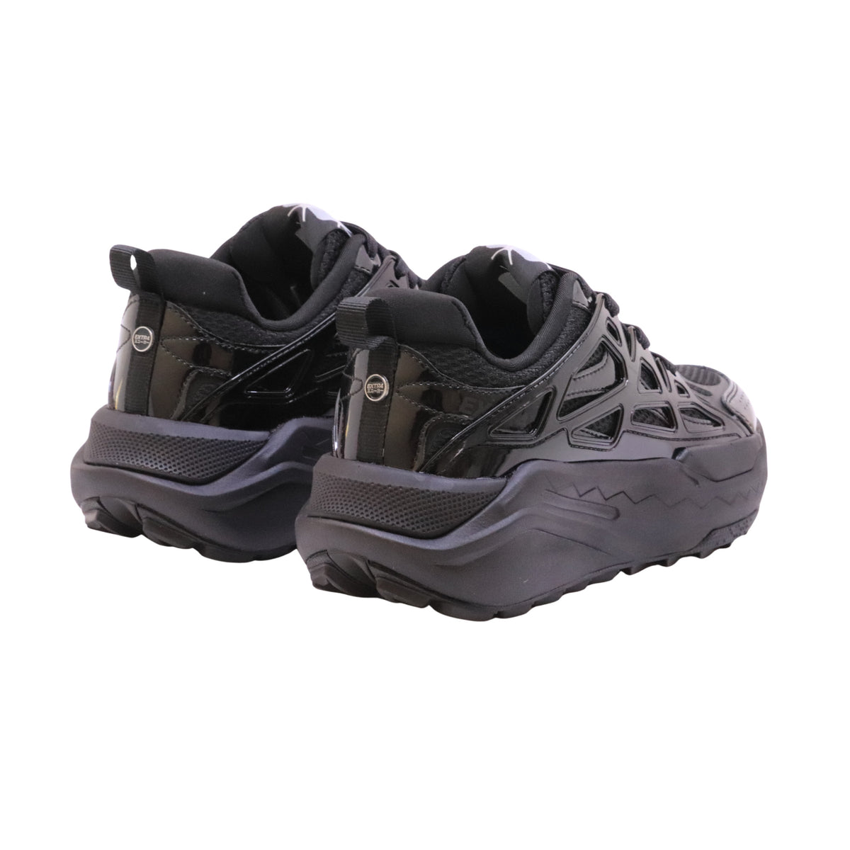 EXTR4 Kaizen XL 3.05 2207544 sneaker donna nera in mesh e dettagli effetto specchio 