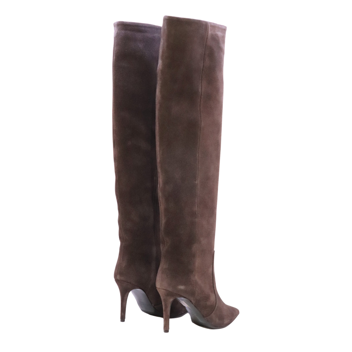 Fabio Rusconi I-NYDIA-NATALY stivale al ginocchio donna in camoscio marrone noce con tacco 9 cm 