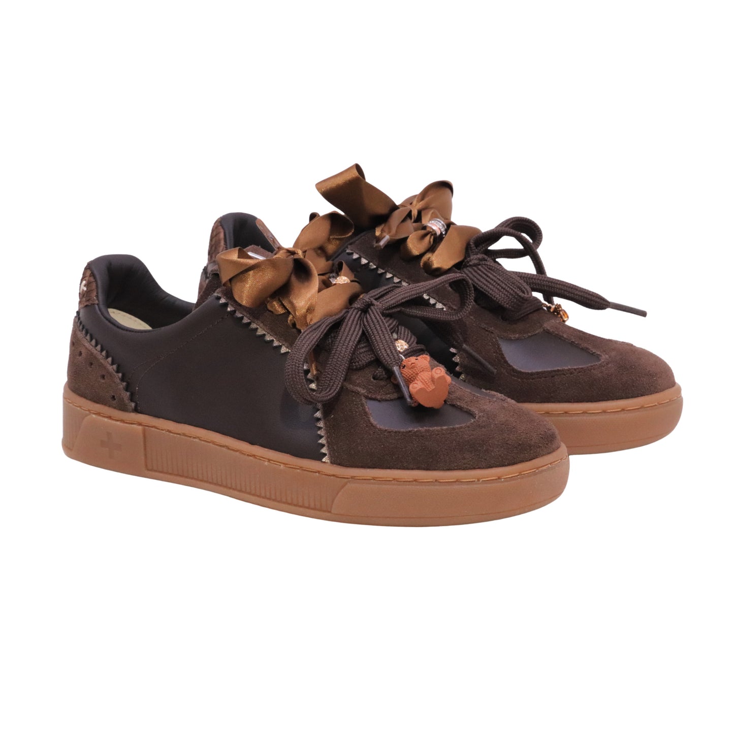 GIO+ BLUE 1048 Combi Brown sneaker donna in pelle e camoscio marrone 