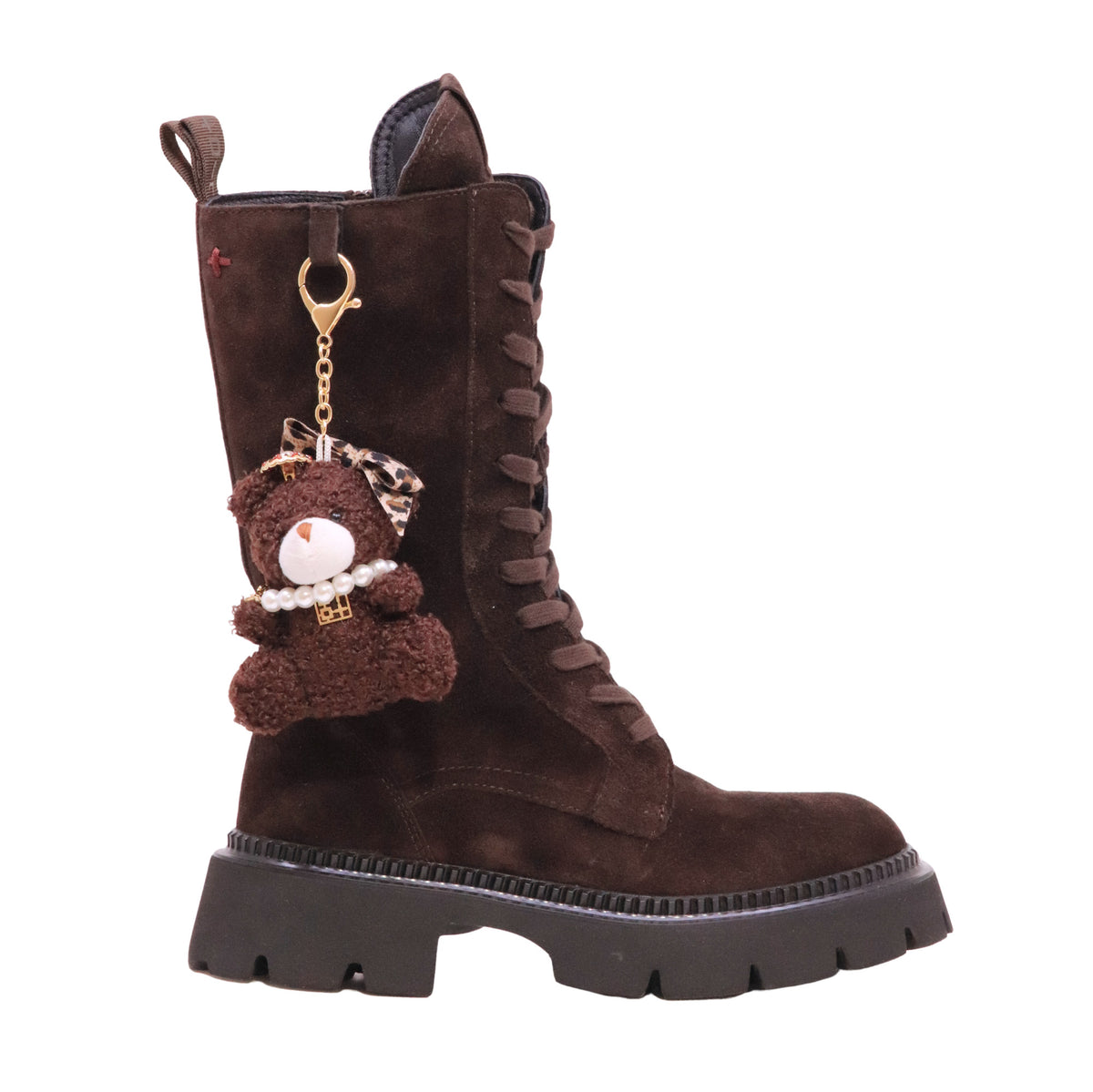 GIO+ Greta 01E Dark Brown stivaletto anfibio donna in camoscio marrone 
