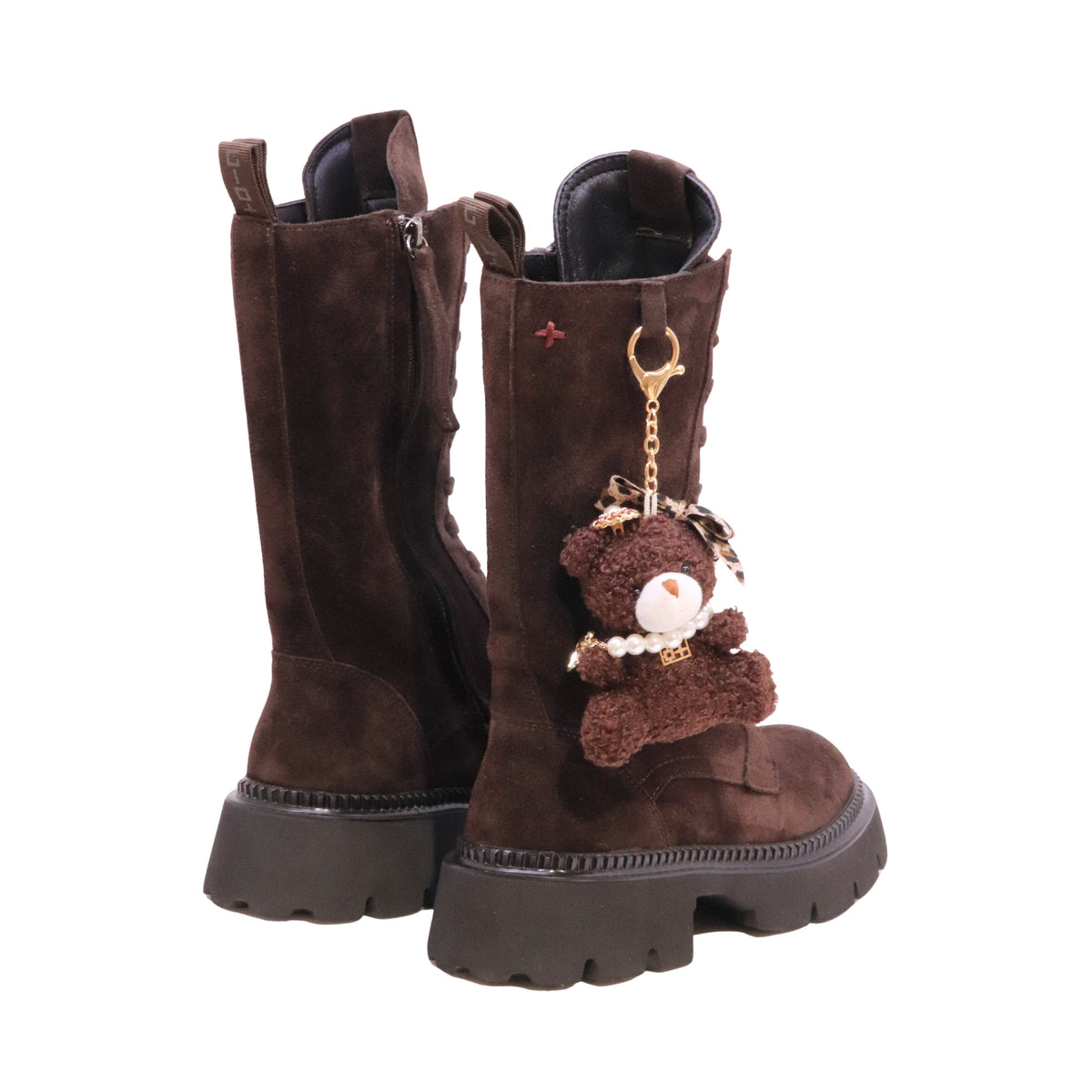 GIO+ Greta 01E Dark Brown stivaletto anfibio donna in camoscio marrone 