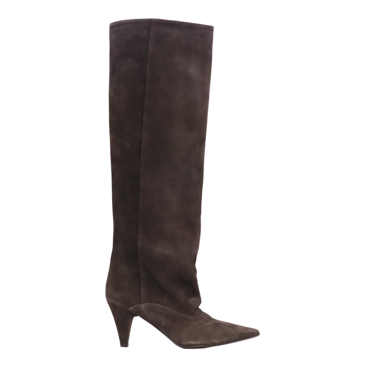 Isabelle Paris IS819 Camoscio Asfalto stivale donna marrone scuro con tacco 8 cm 