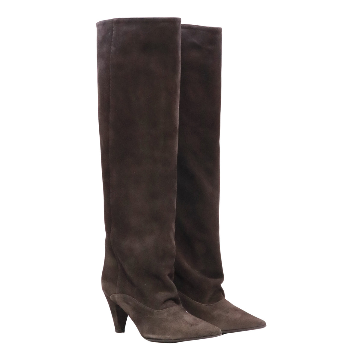 Isabelle Paris IS819 Camoscio Asfalto stivale donna marrone scuro con tacco 8 cm 