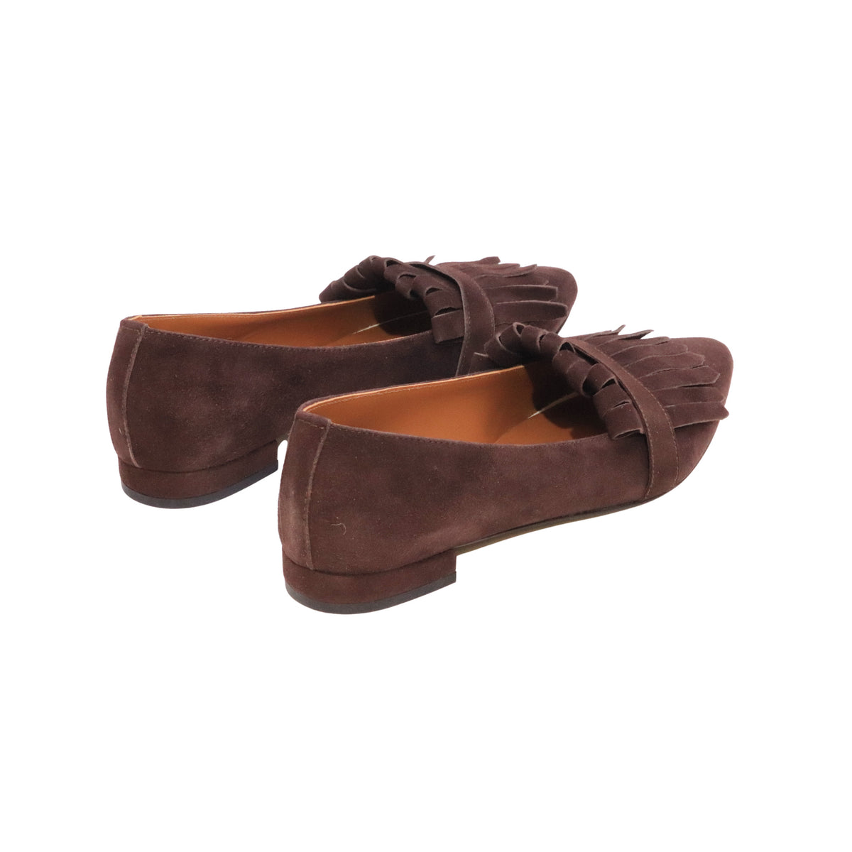 Jaffè 650 mocassino ballerina donna in camoscio marrone con frange 
