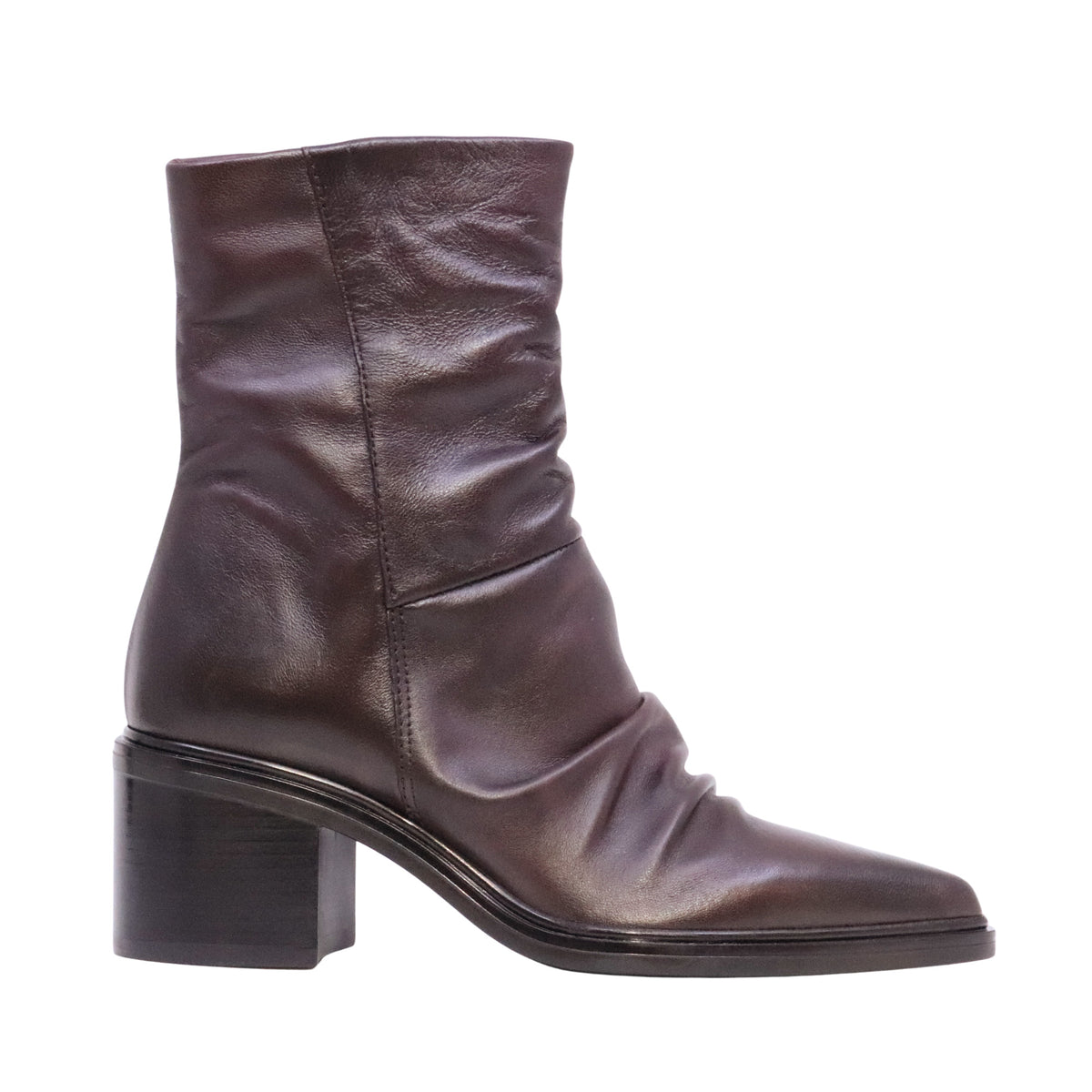 MJUS Milla L39205 stivaletto donna in pelle Burgundy con tacco 6,5 cm e zip interna 