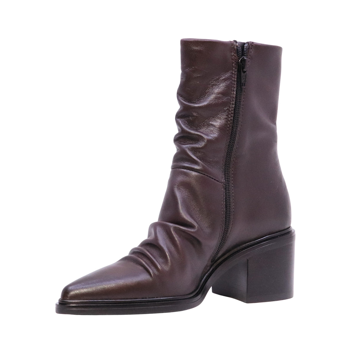 MJUS Milla L39205 stivaletto donna in pelle Burgundy con tacco 6,5 cm e zip interna 