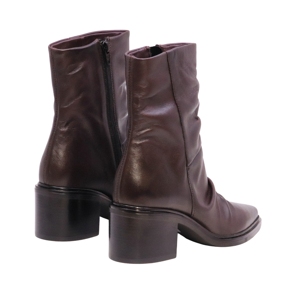 MJUS Milla L39205 stivaletto donna in pelle Burgundy con tacco 6,5 cm e zip interna 