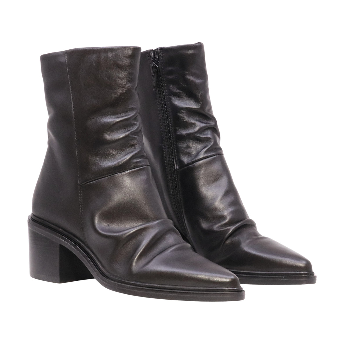 MJUS Milla L39205 stivaletto donna in pelle nera con tacco 6,5 cm e zip interna 