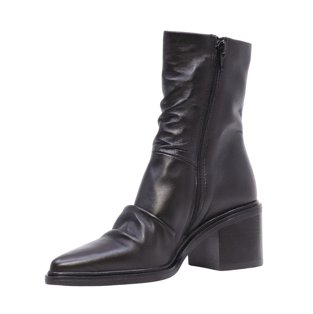 MJUS Milla L39205 stivaletto donna in pelle nera con tacco 6,5 cm e zip interna 