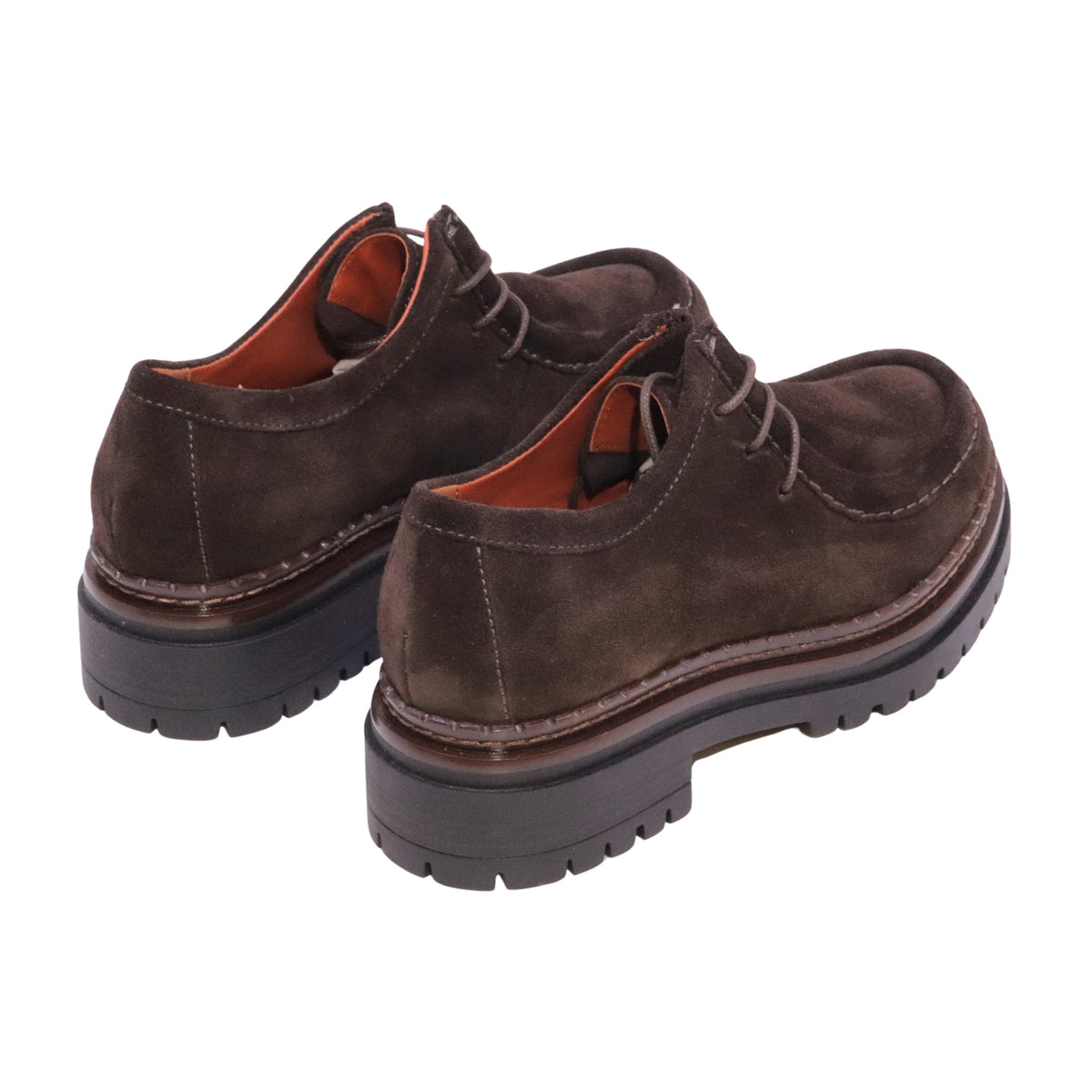 MJUS Dixie L97106 scarpa stringata donna in camoscio caffè con suola carrarmato 