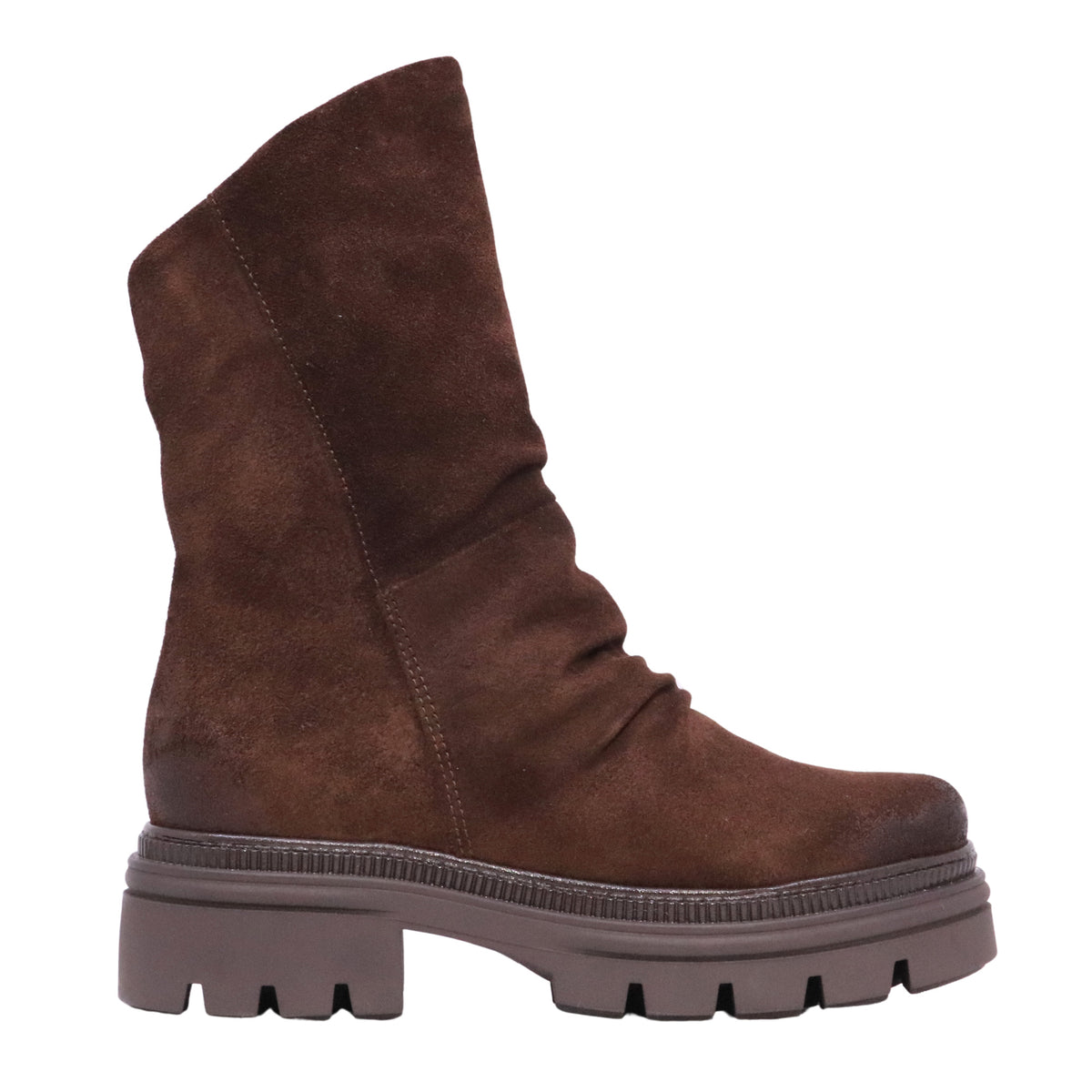 MJUS Carmelina N26208 stivaletto donna in camoscio Bisonte con zip e suola carrarmato 