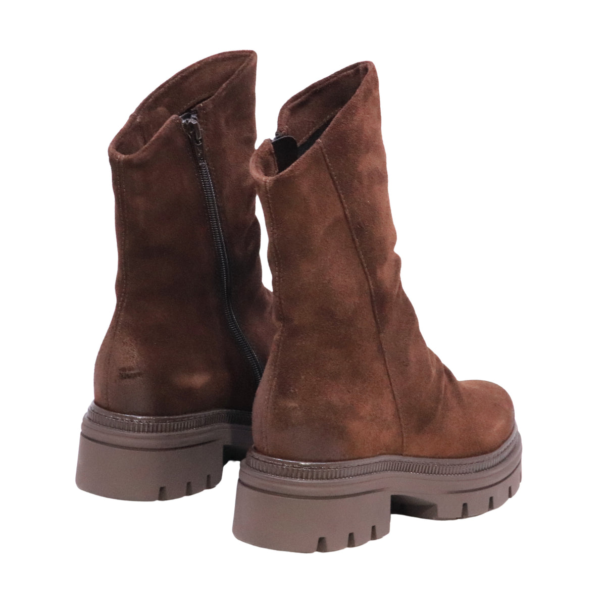 MJUS Carmelina N26208 stivaletto donna in camoscio Bisonte con zip e suola carrarmato 