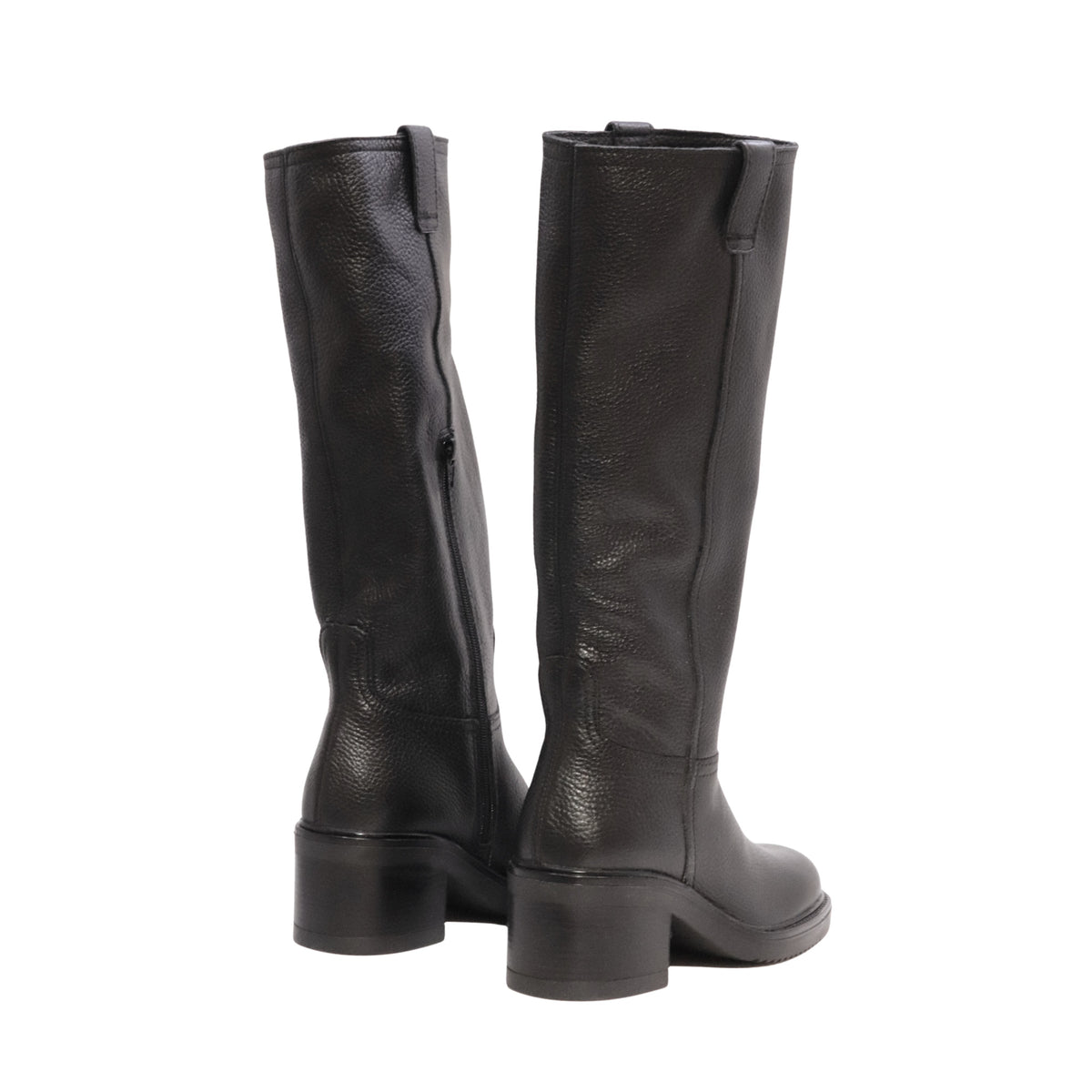 MJUS Evelina N29301 stivale alto donna in pelle nera con tacco largo 6,5 cm 
