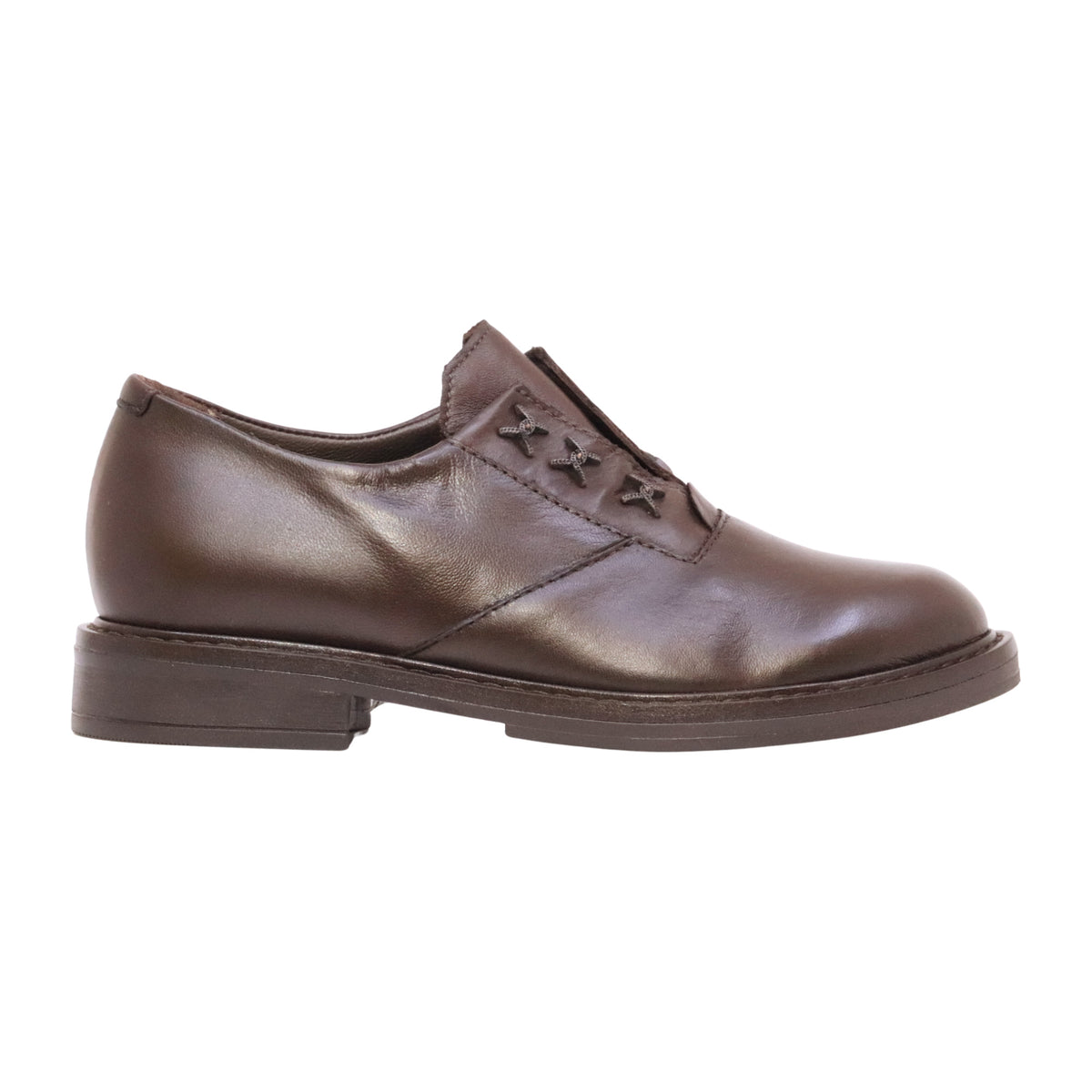 MJUS T81107 scarpa donna in pelle Moka senza lacci con elastico 