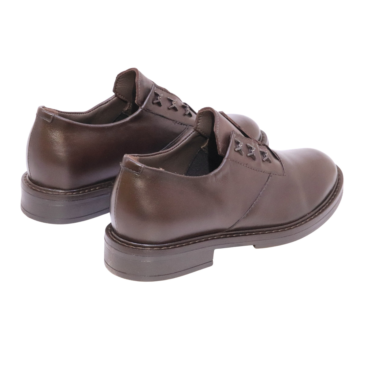 MJUS T81107 scarpa donna in pelle Moka senza lacci con elastico 