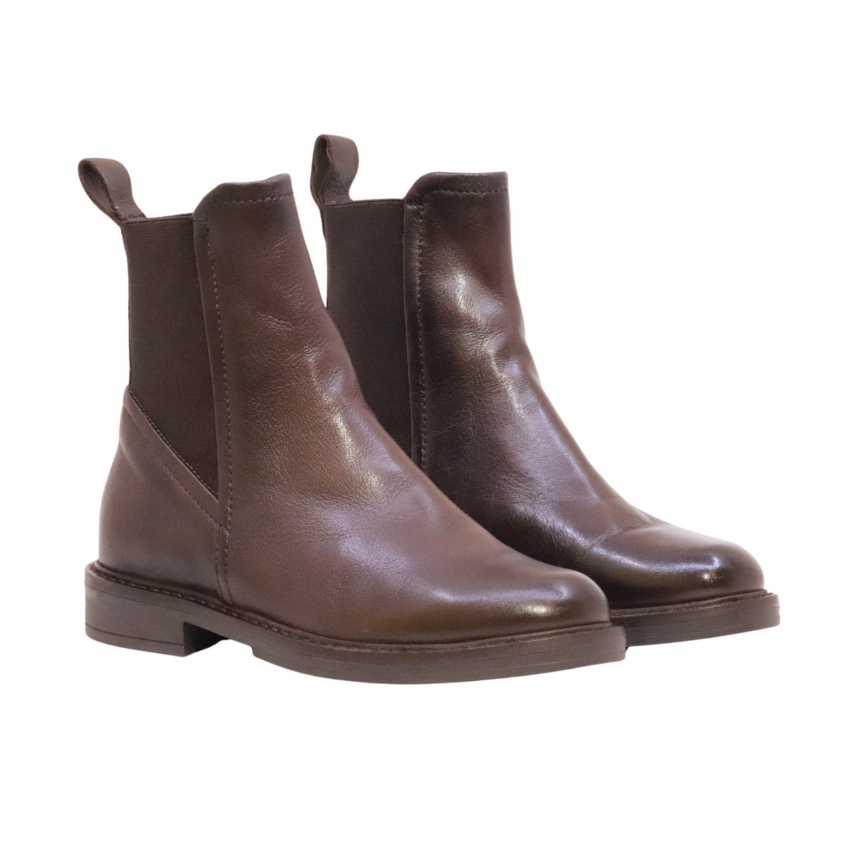 MJUS Fatima T81223 stivaletto Chelsea donna in pelle Moka con elastici laterali 