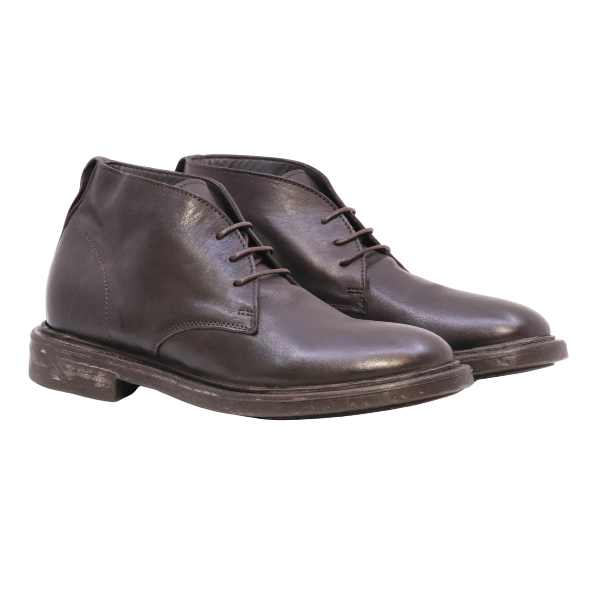 Moma 52404B Kurni polacchino uomo in pelle marrone cioccolato Made in Italy 