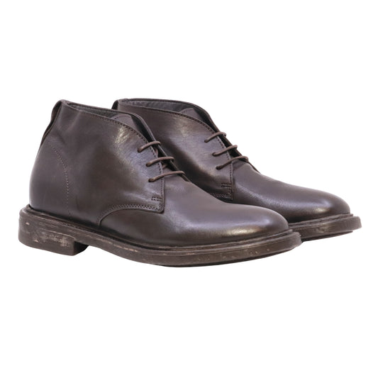 Moma 52404B Kurni polacchino uomo in pelle marrone cioccolato Made in Italy 