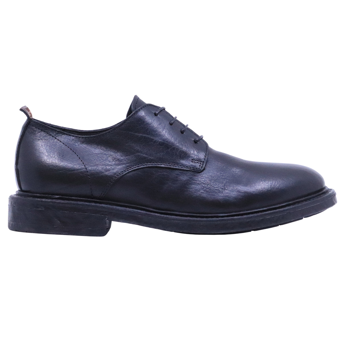 Moma 52421A Kurni stringata Derby uomo in pelle nera Made in Italy 