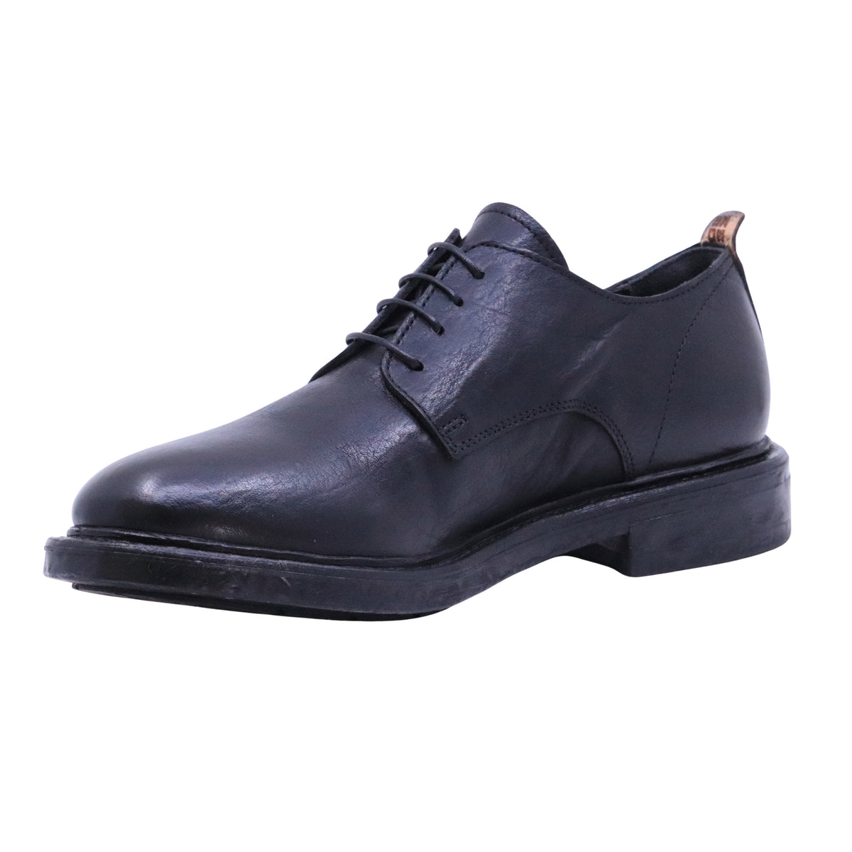 Moma 52421A Kurni stringata Derby uomo in pelle nera Made in Italy 