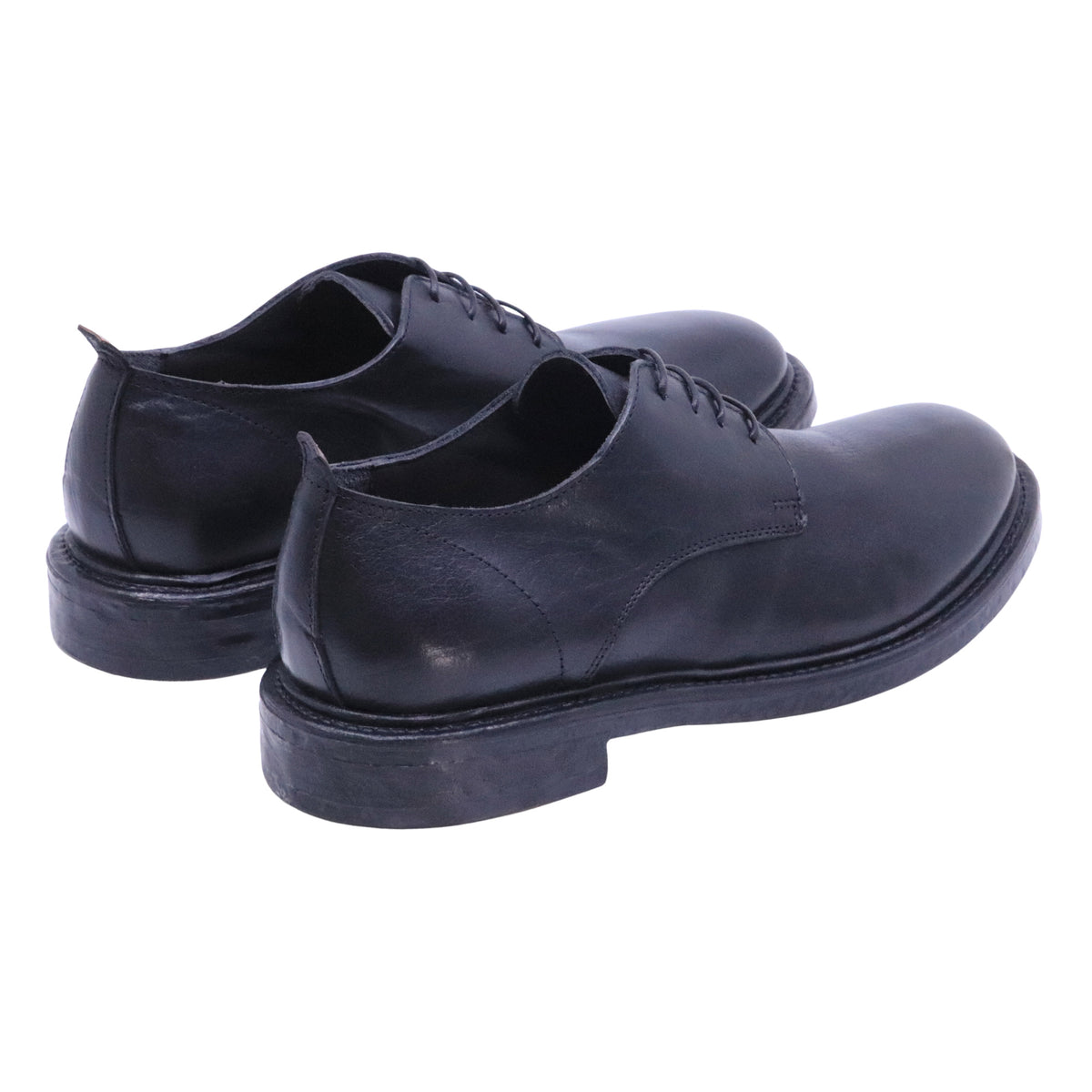 Moma 52421A Kurni stringata Derby uomo in pelle nera Made in Italy 
