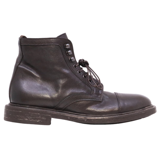 Moma 52615B Kurni stivaletto allacciato uomo in pelle marrone cioccolato Made in Italy 