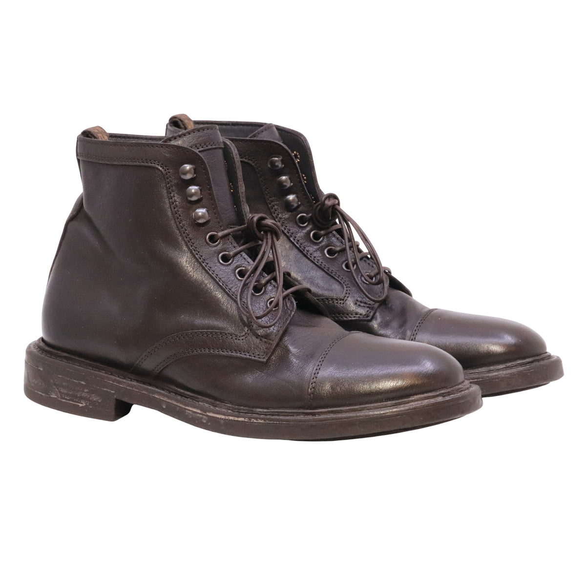 Moma 52615B Kurni stivaletto allacciato uomo in pelle marrone cioccolato Made in Italy 