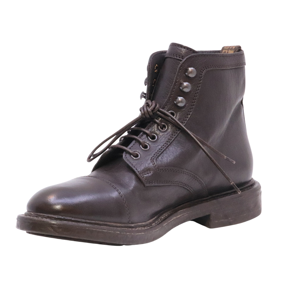 Moma 52615B Kurni stivaletto allacciato uomo in pelle marrone cioccolato Made in Italy 