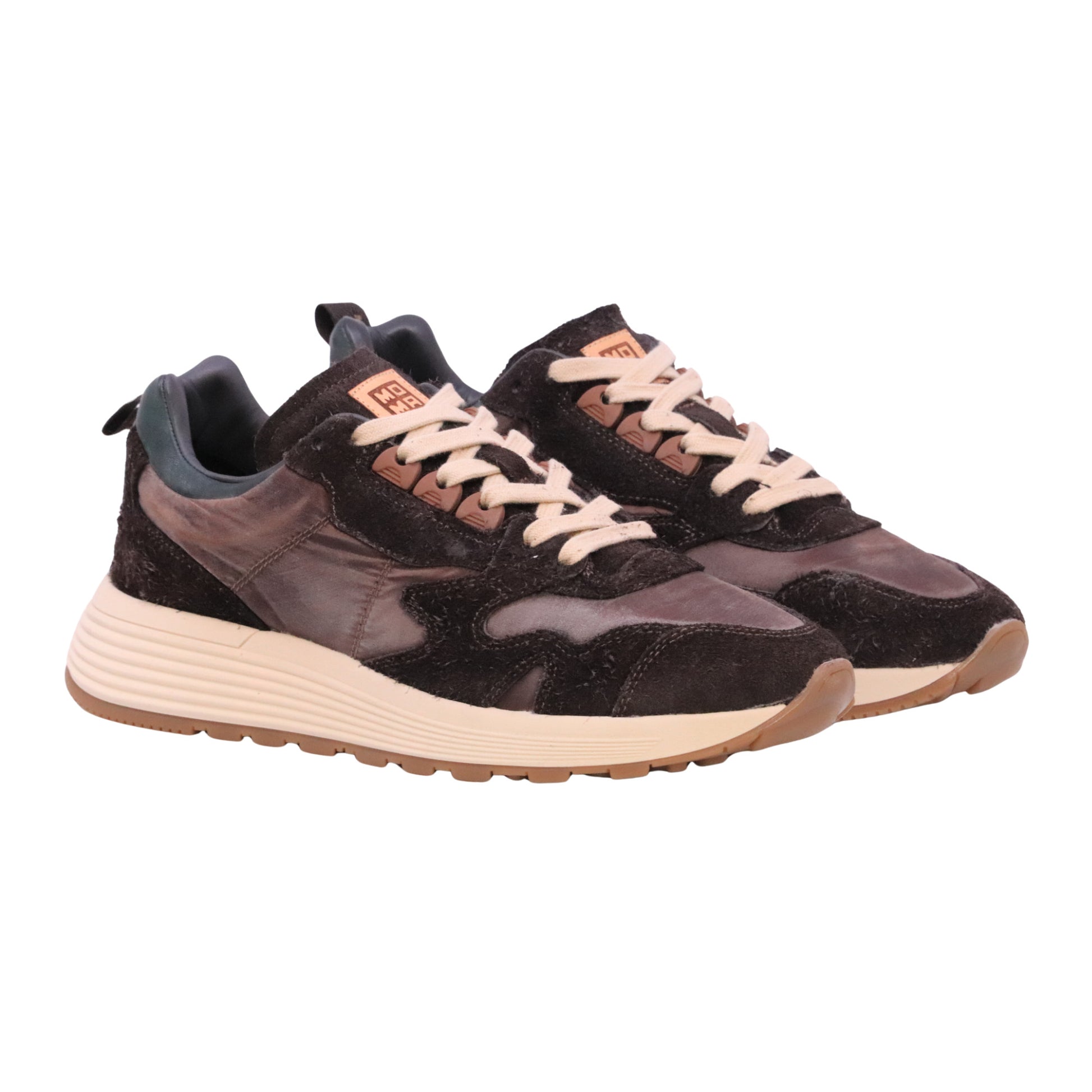 MOMA Craft1 53601A-CRA12 sneaker uomo in pelle e camoscio marrone Made in Italy 