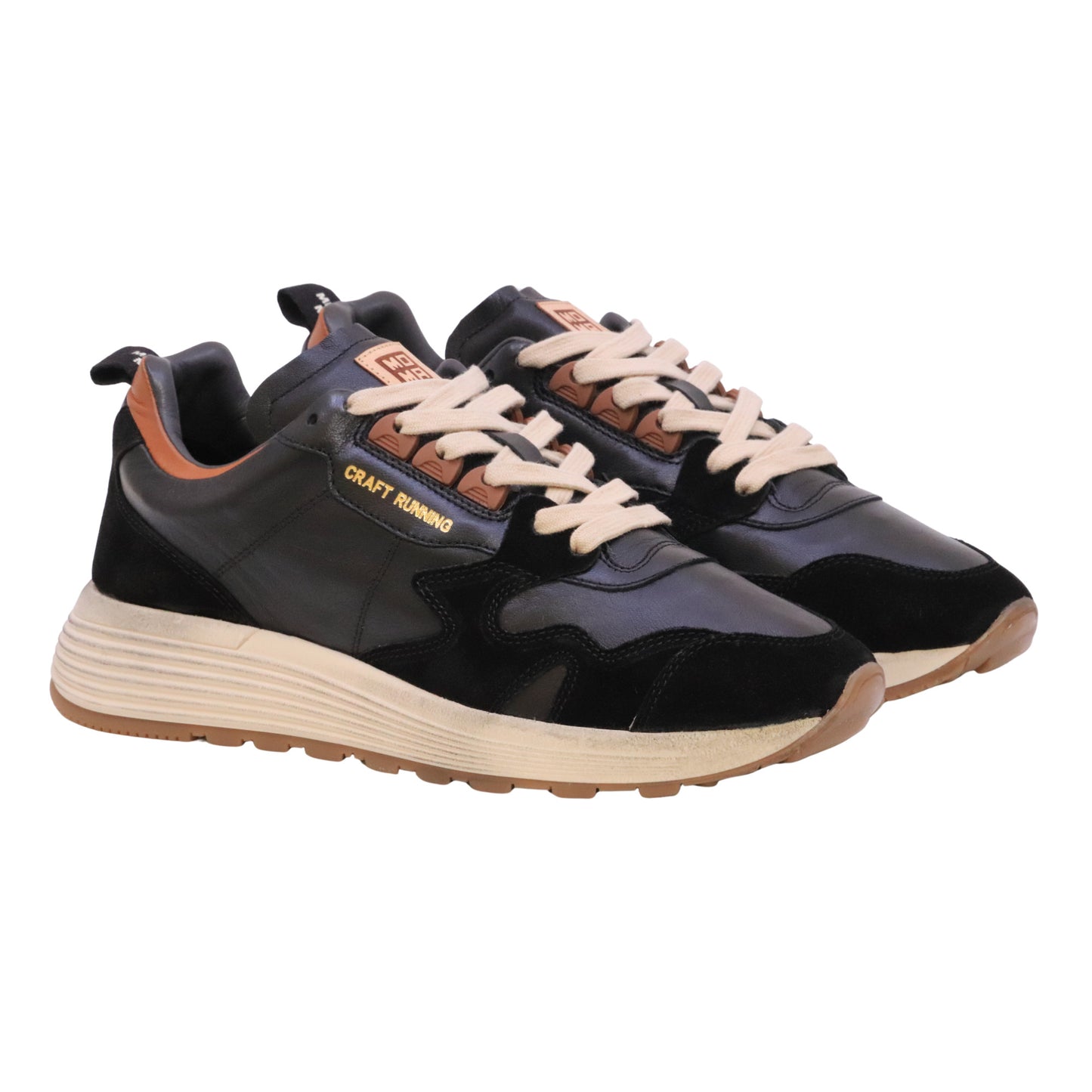 MOMA Craft1 53601A-CRAU sneaker uomo in pelle e camoscio nero Made in Italy 