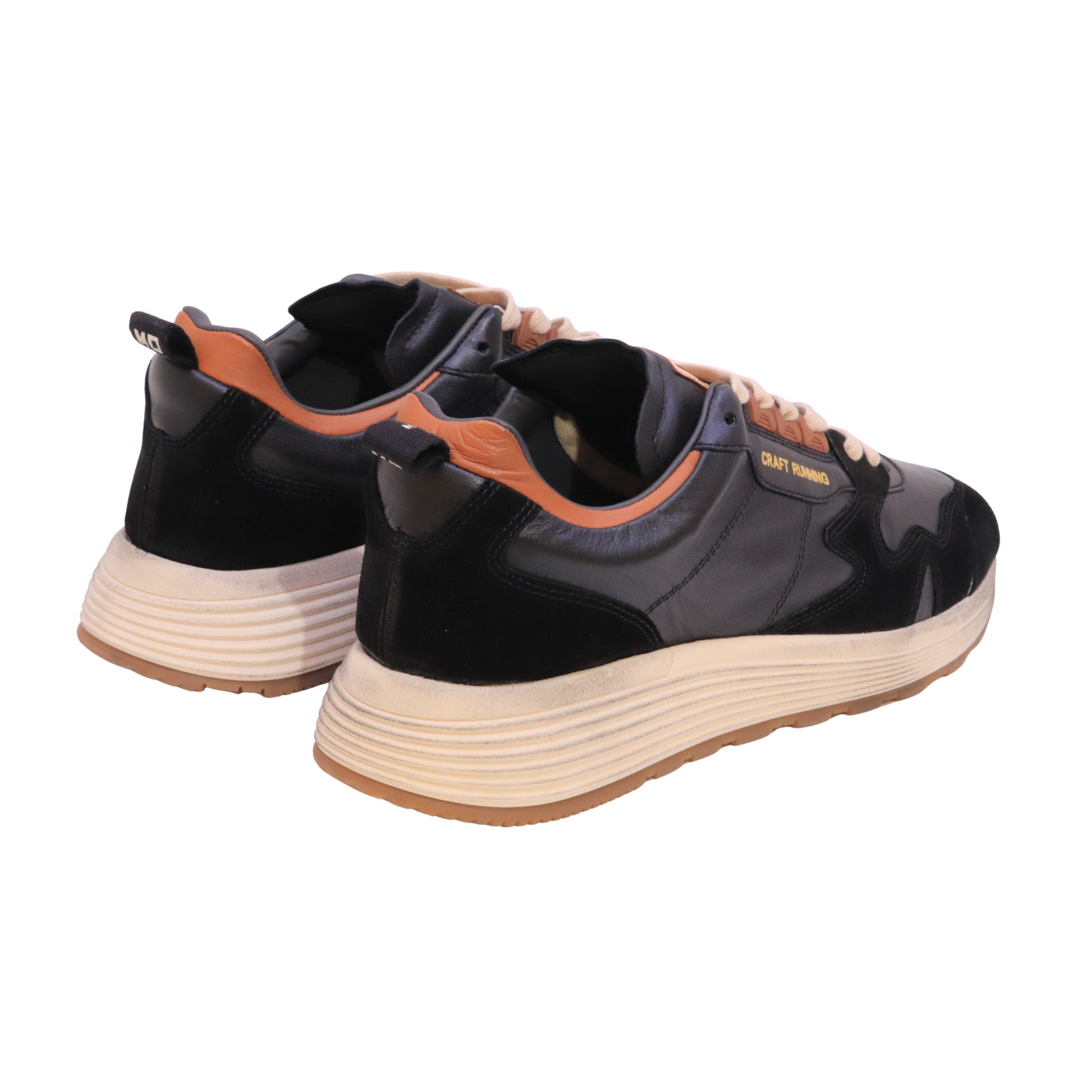 MOMA Craft1 53601A-CRAU sneaker uomo in pelle e camoscio nero Made in Italy 