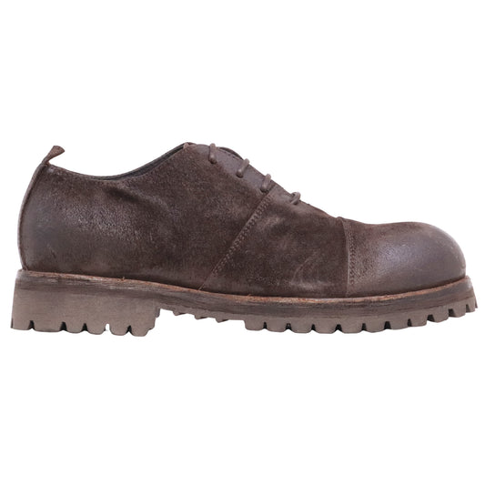 Moma 63603A stringata uomo in camoscio testa di moro Made in Italy 