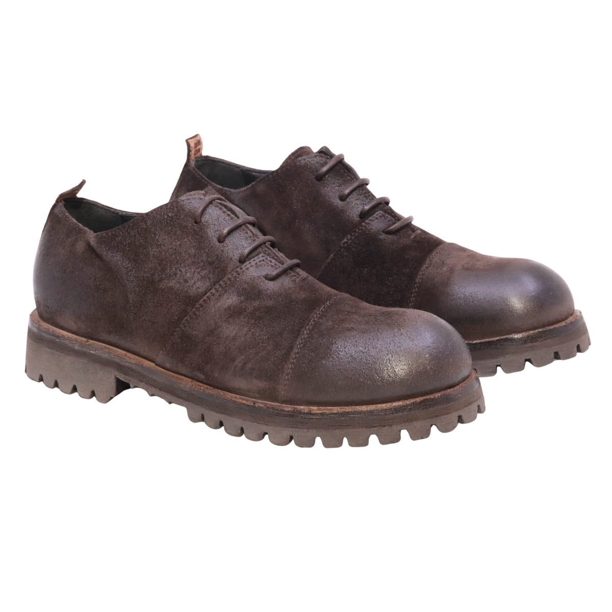 Moma 63603A stringata uomo in camoscio testa di moro Made in Italy 