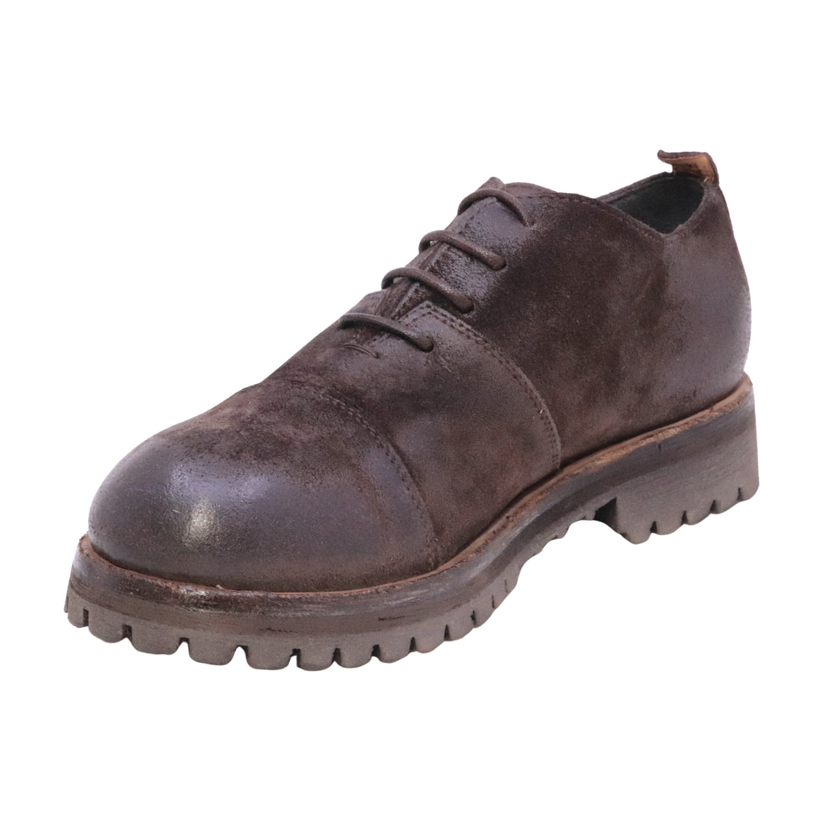 Moma 63603A stringata uomo in camoscio testa di moro Made in Italy 
