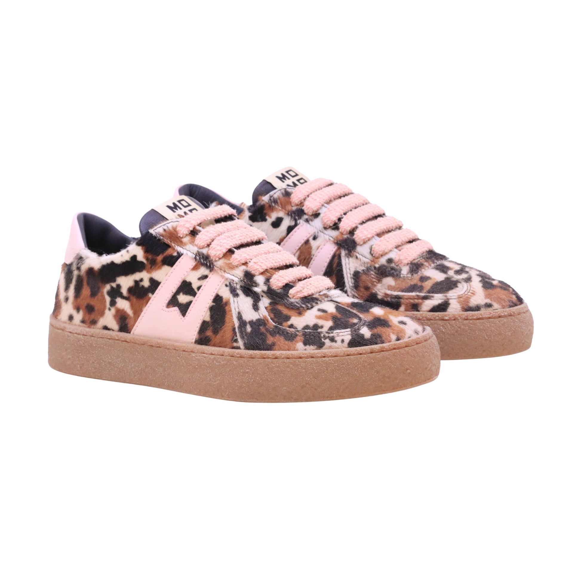 MOMA Kazan12 71601 sneaker donna in cavallino maculato con dettagli rosa Made in Italy 