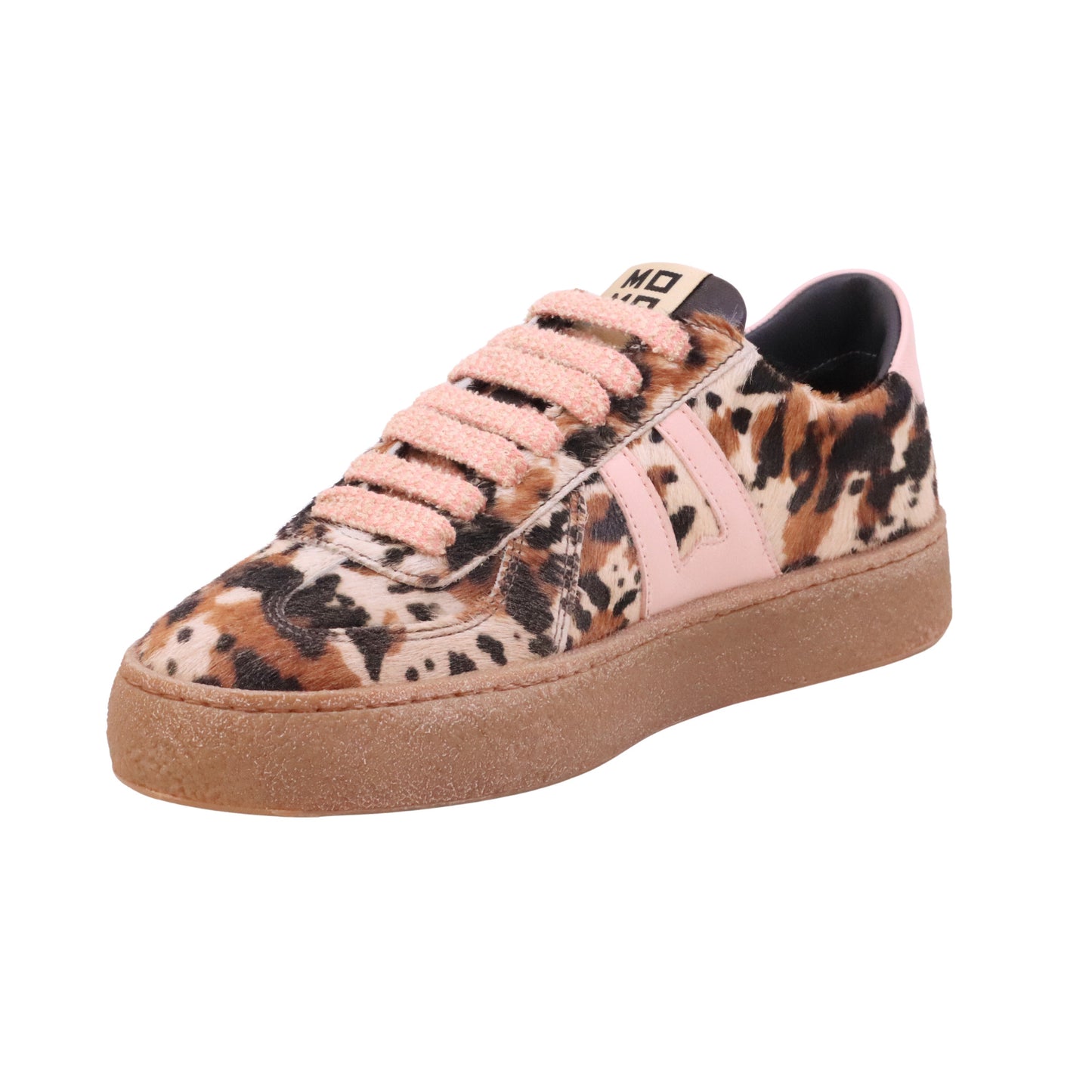 MOMA Kazan12 71601 sneaker donna in cavallino maculato con dettagli rosa Made in Italy 