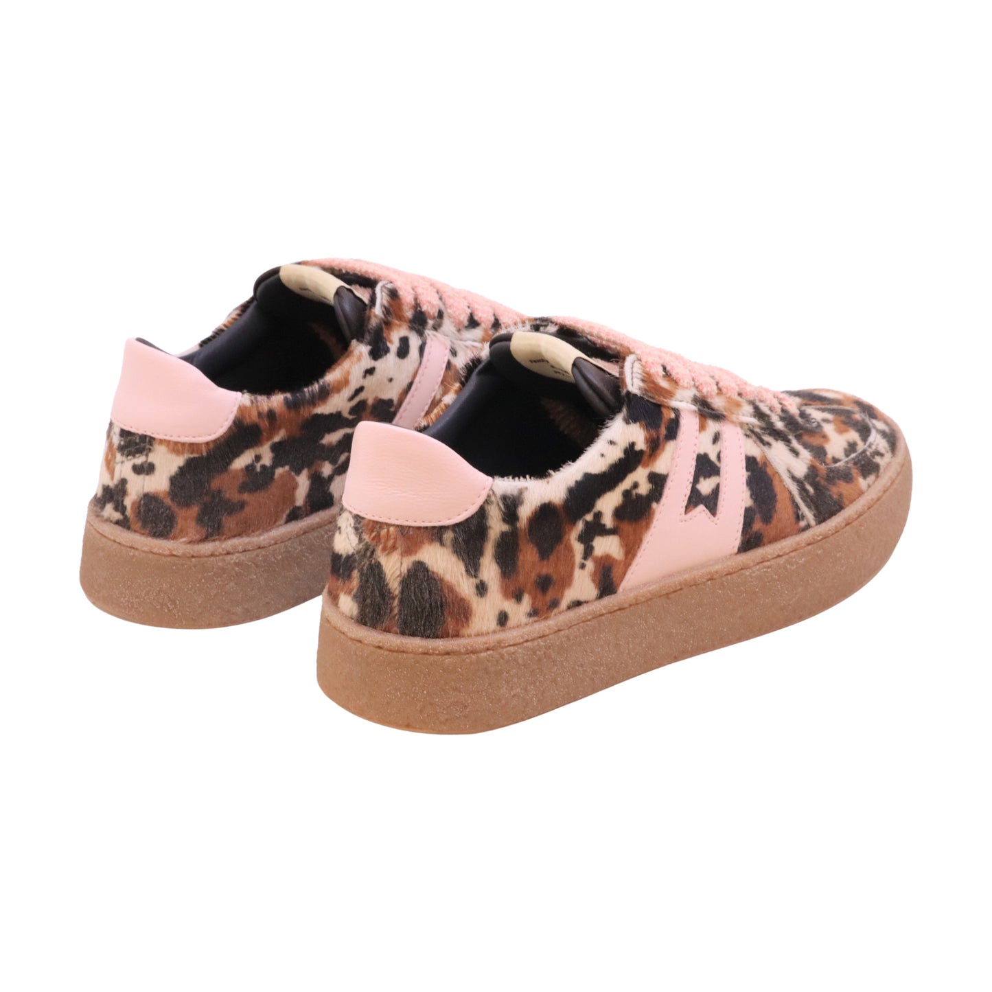 MOMA Kazan12 71601 sneaker donna in cavallino maculato con dettagli rosa Made in Italy 