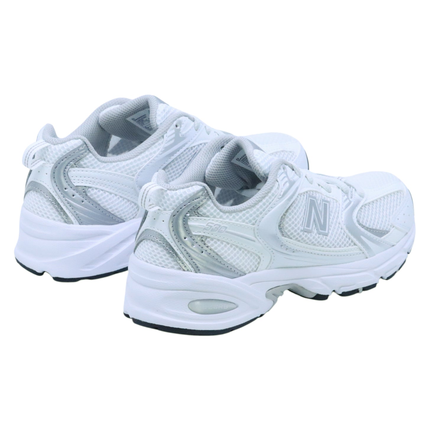 New Balance 530EMA White Silver sneaker donna in tessuto bianco e argento lifestyle 
