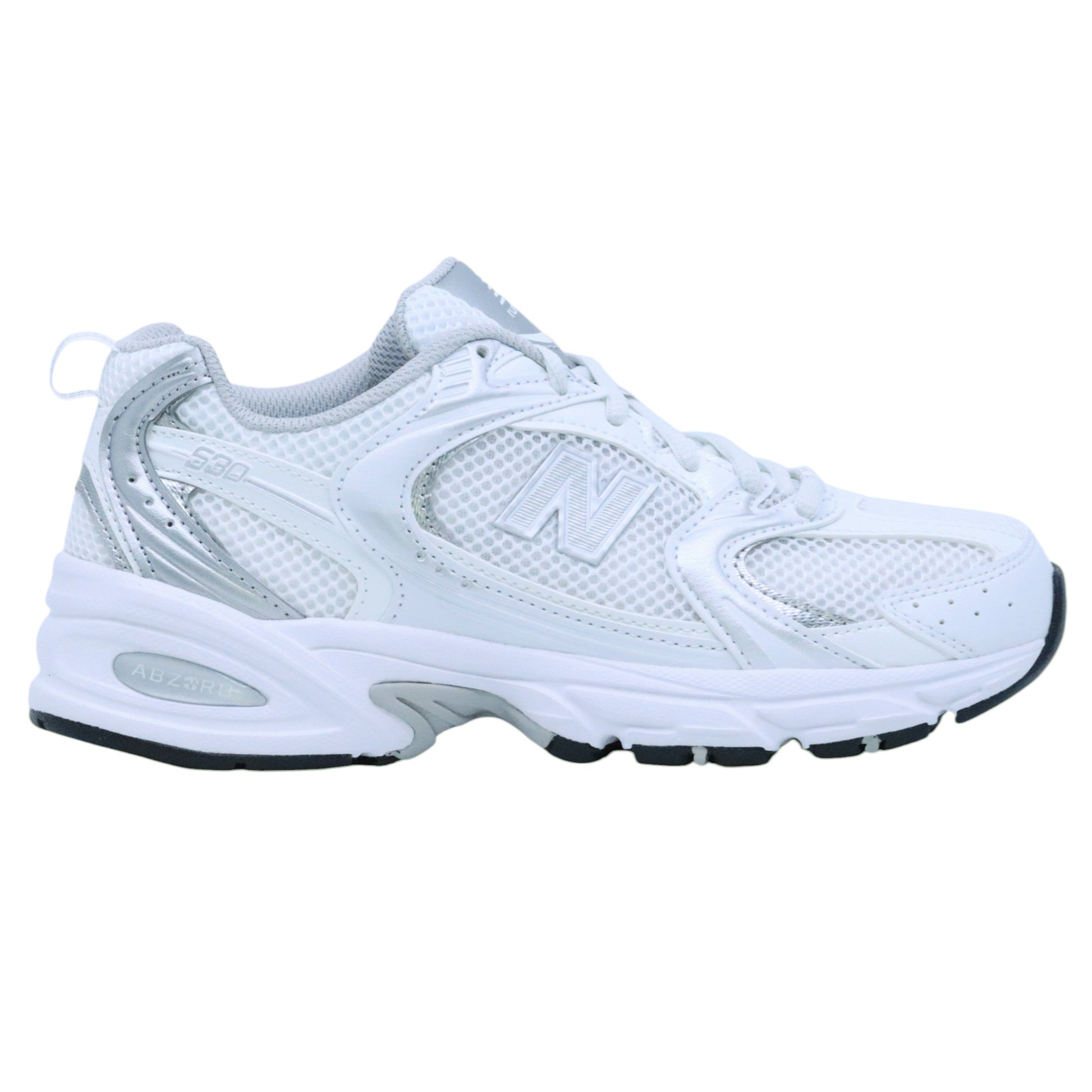 New Balance 530EMA White Silver sneaker donna in tessuto bianco e argento lifestyle 