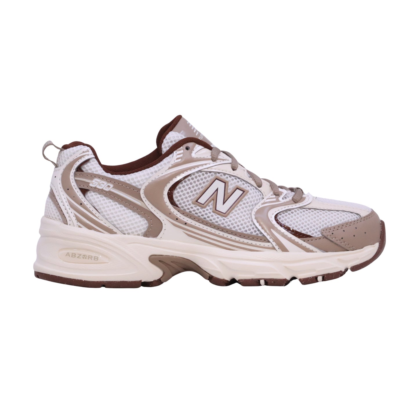 New Balance 530 U530COB sneaker donna in mesh bianco beige e marrone 