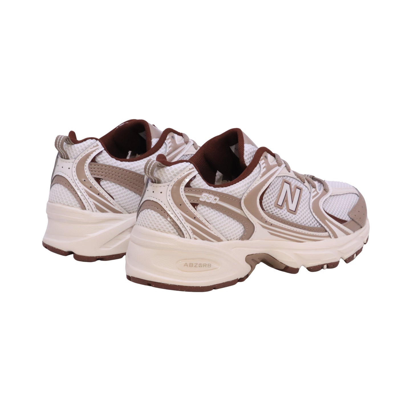 New Balance 530 U530COB sneaker donna in mesh bianco beige e marrone 