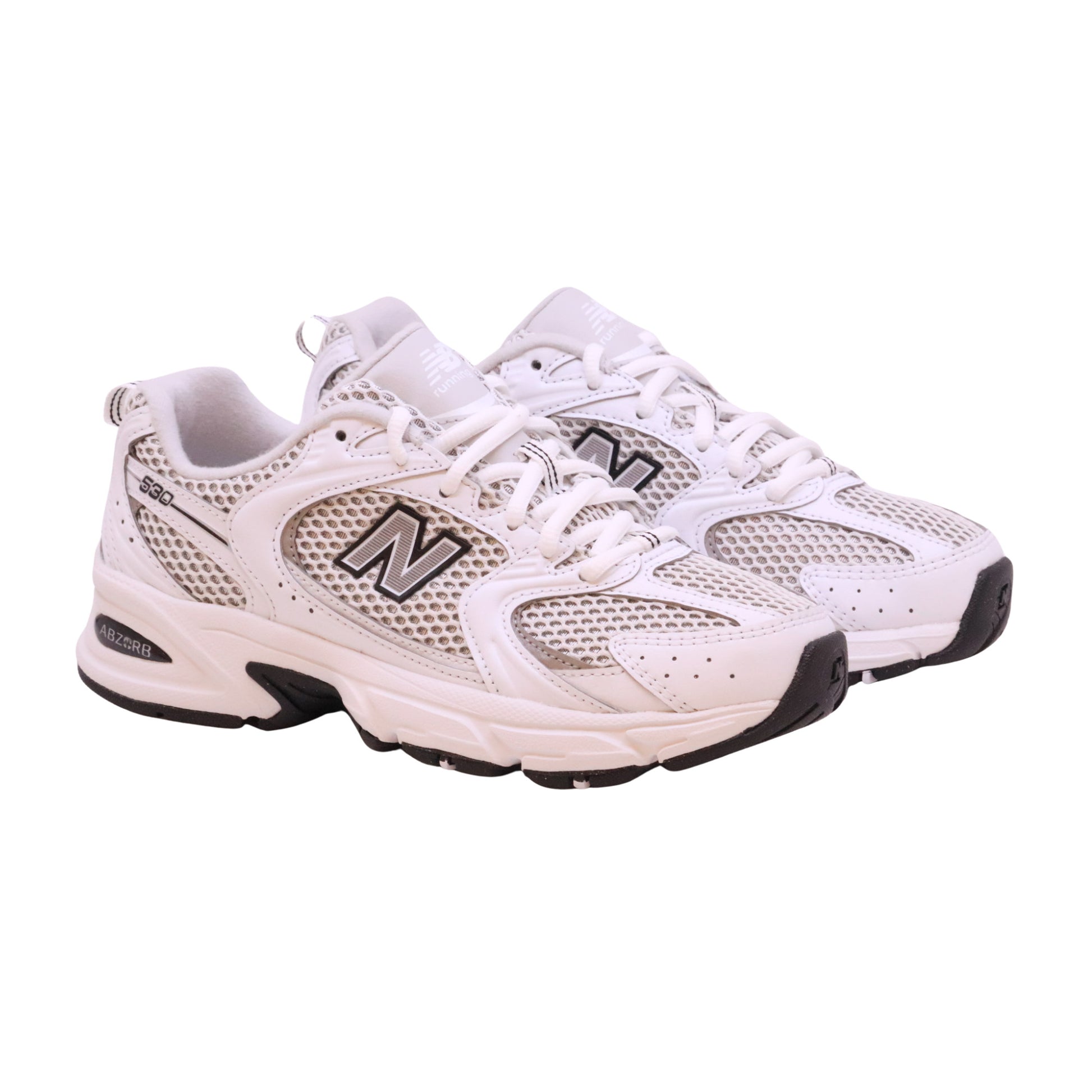 New Balance 530 sneaker donna in mesh bianco con dettagli argento 