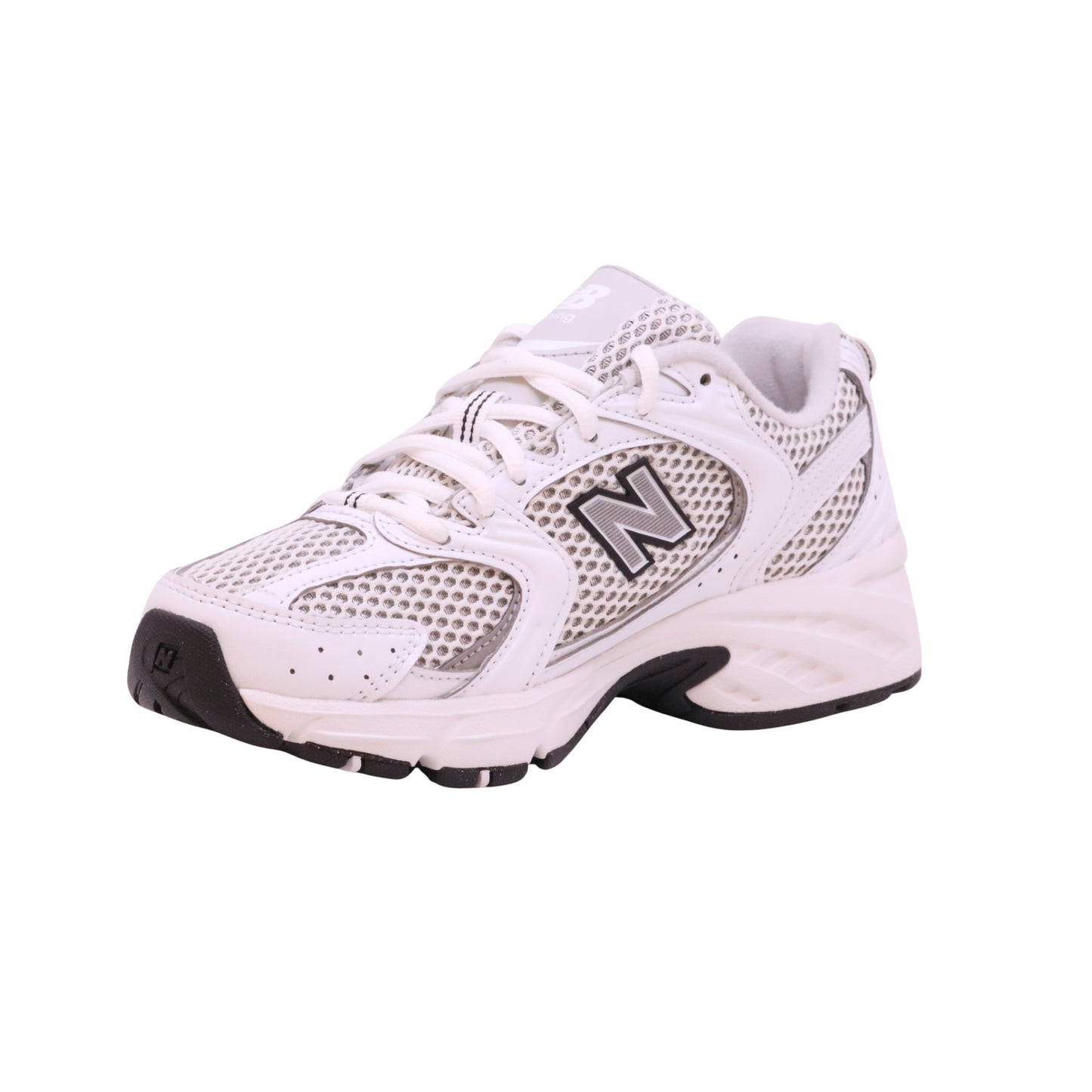 New Balance 530 sneaker donna in mesh bianco con dettagli argento 