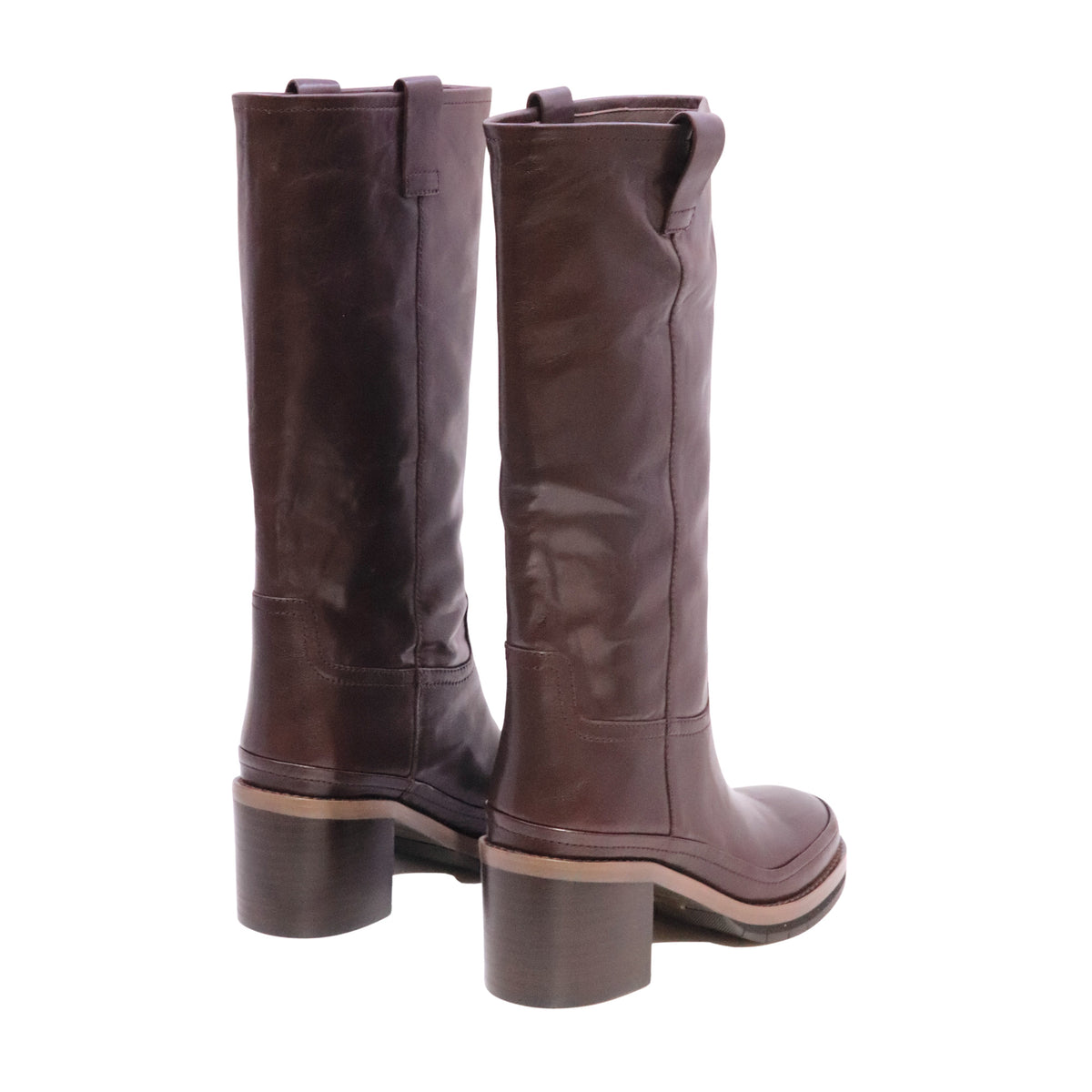 Paloma Barceló Noelle Napalux 32-1502 stivale donna in pelle bordeaux con tacco 7 cm 
