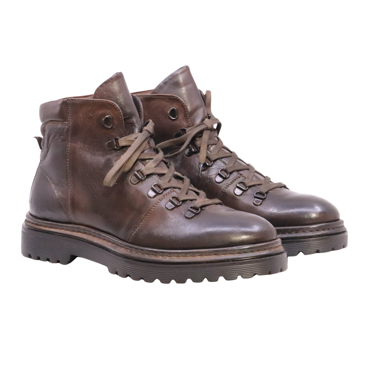 Pawelk's 22829 Crust Brandy stivaletto pedula uomo in pelle marrone Made in Italy 