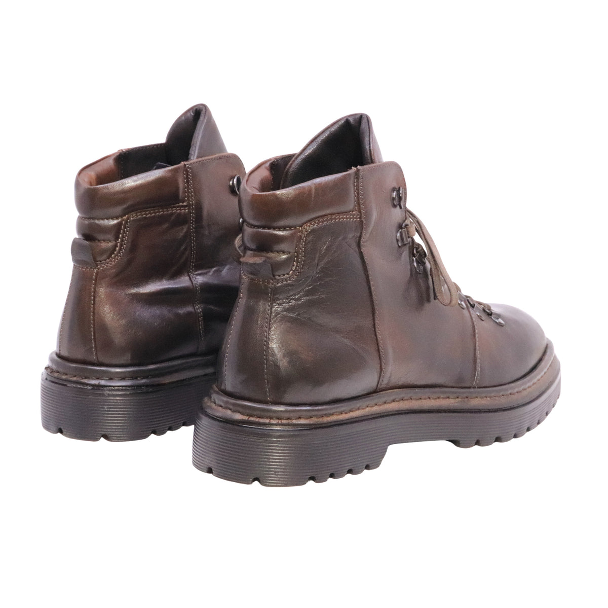Pawelk's 22829 Crust Brandy stivaletto pedula uomo in pelle marrone Made in Italy 