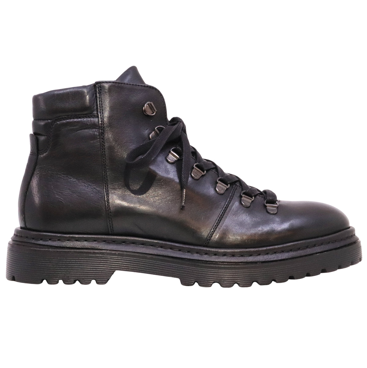Pawelk's 22829 Crust Black stivaletto pedula uomo in pelle nera Made in Italy 