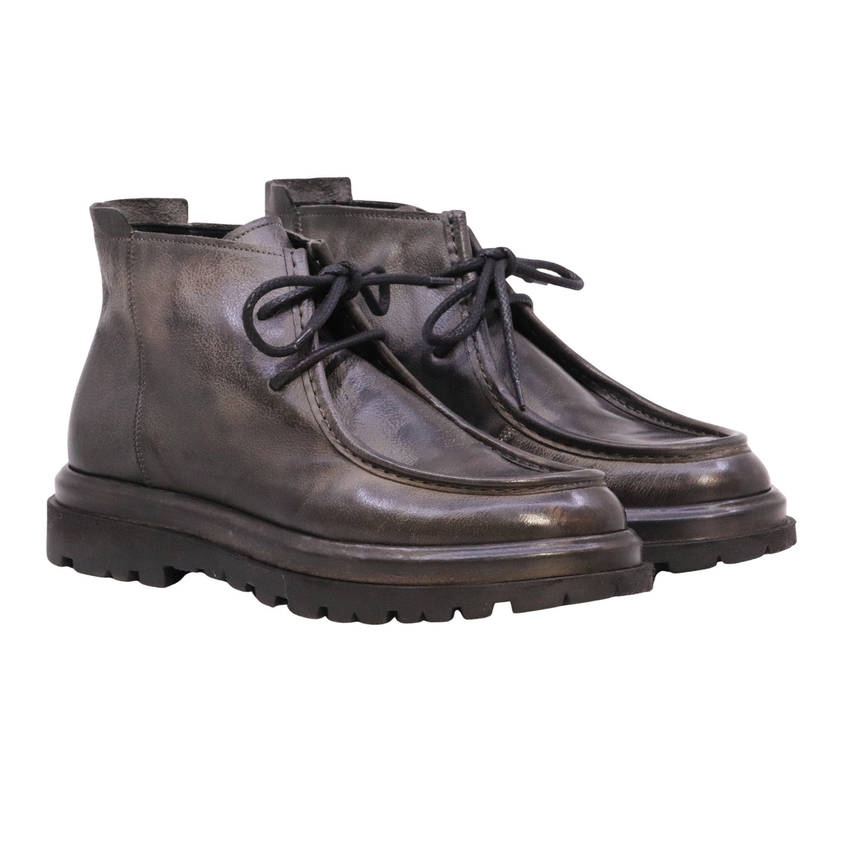 Pawelk's 26205 Bufalo Carbon stivaletto uomo in pelle grigia sfumata con suola carrarmato 