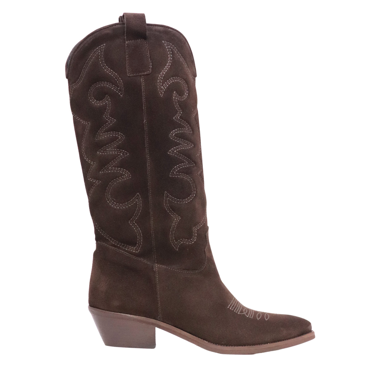 Ranyé Jennifer Testa di Moro stivale texano donna in camoscio marrone<BR/> 